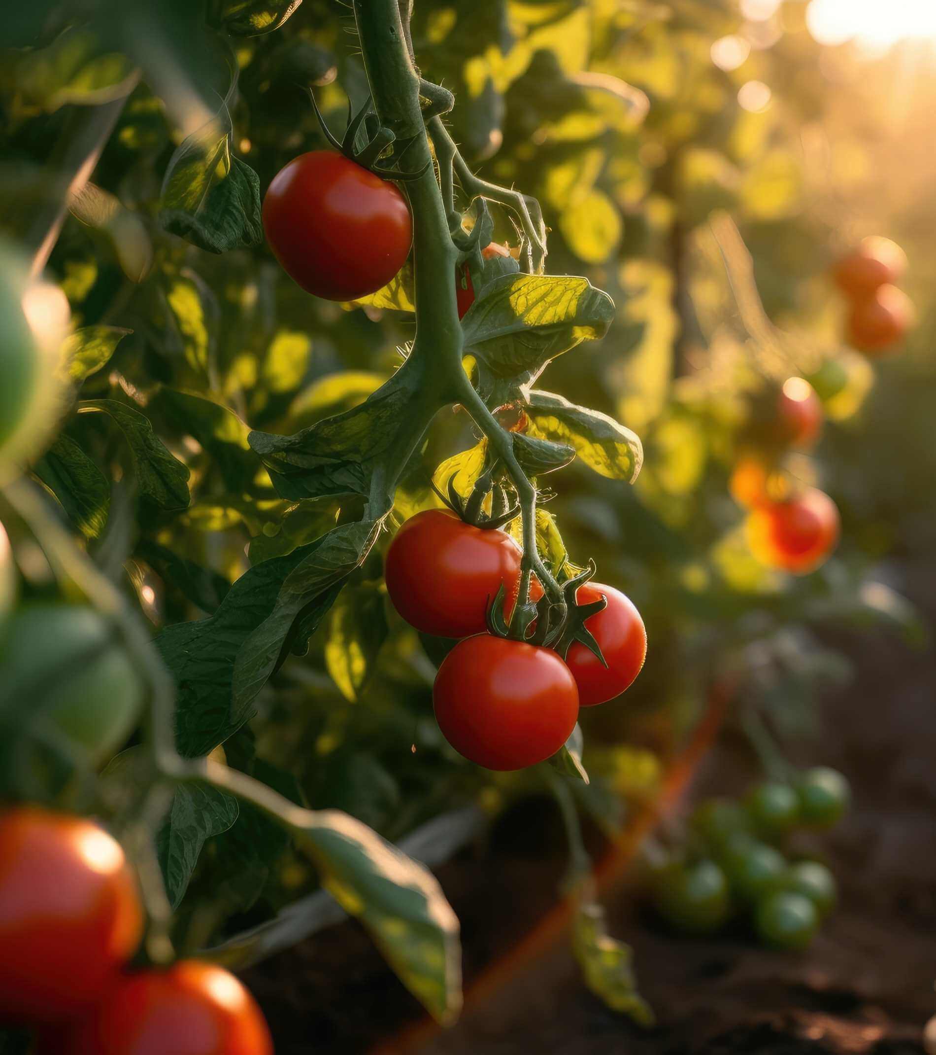 Tomato field inside a farm - Rural landscape